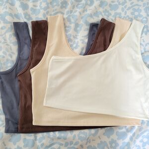 Stylish Women's Ribbed Tank Tops - Multicolor Set